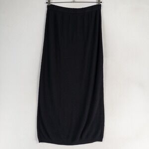 Vintage Stephanie Schuster Maxi Skirt Womens Large Black Textured Knit Modest